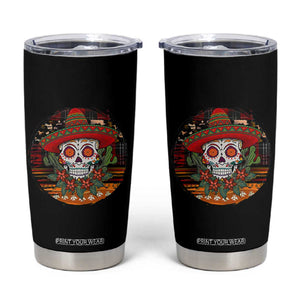 Sugar Skull Mexican Christmas Tumbler Cup TS14 Black Print Your Wear