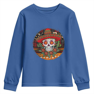 Sugar Skull Mexican Christmas Youth Sweatshirt TS14 Royal Blue Print Your Wear
