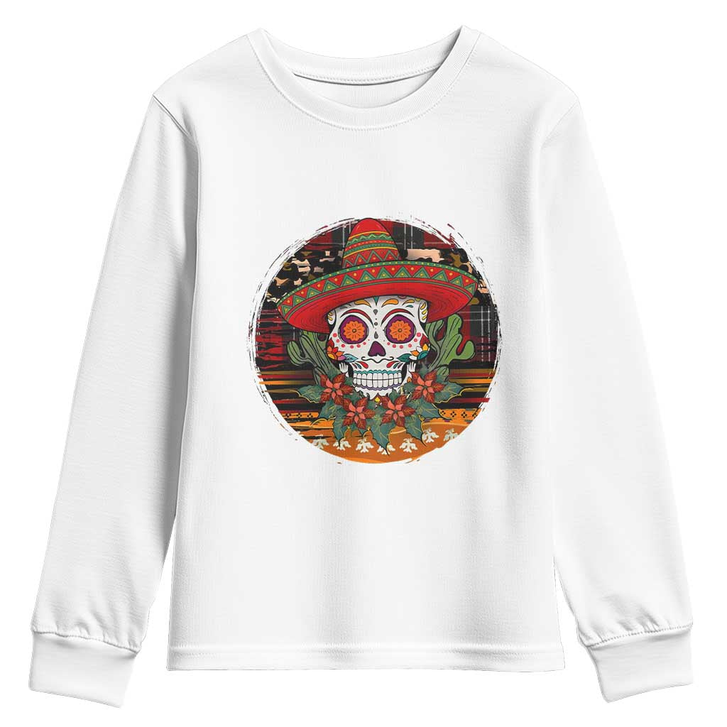 Sugar Skull Mexican Christmas Youth Sweatshirt TS14 White Print Your Wear