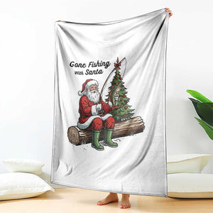 Santa Fishing Chritsmas Throw Blanket Funny Fisherman Xmas TS14 Print Your Wear