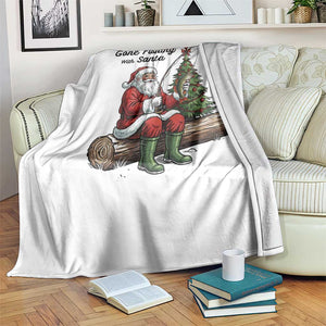 Santa Fishing Chritsmas Throw Blanket Funny Fisherman Xmas TS14 Print Your Wear
