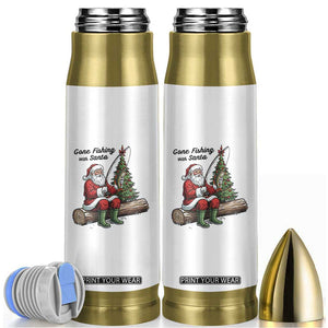 Santa Fishing Chritsmas Bullet Tumbler Funny Fisherman Xmas TS14 White Print Your Wear
