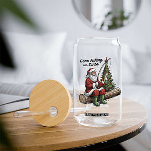 Santa Fishing Chritsmas Glass Can Funny Fisherman Xmas TS14 Print Your Wear