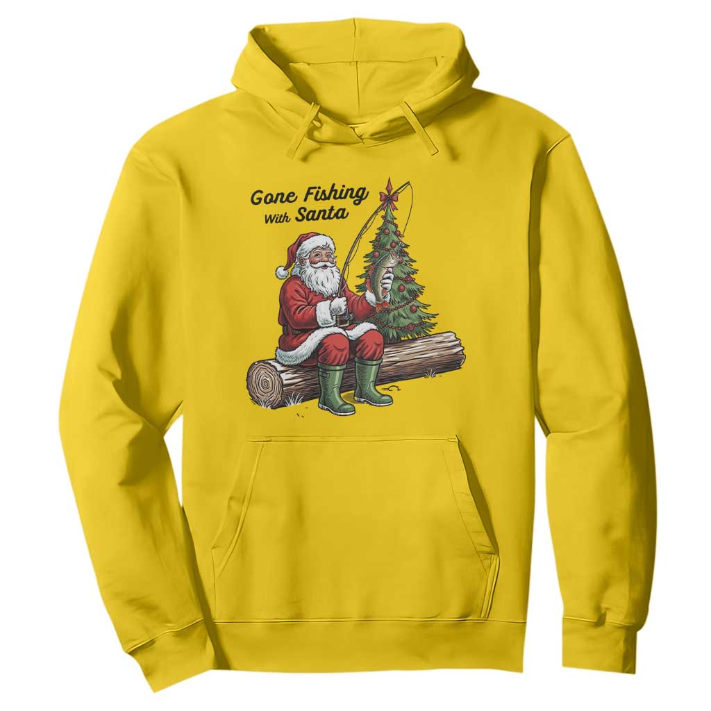 Santa Fishing Chritsmas Hoodie Funny Fisherman Xmas TS14 Daisy Print Your Wear