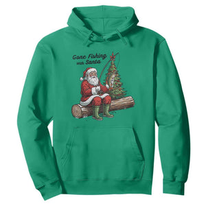 Santa Fishing Chritsmas Hoodie Funny Fisherman Xmas TS14 Irish Green Print Your Wear