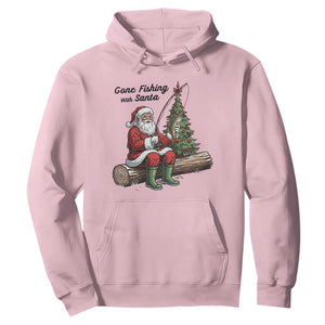 Santa Fishing Chritsmas Hoodie Funny Fisherman Xmas TS14 Light Pink Print Your Wear