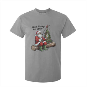 Santa Fishing Chritsmas T Shirt For Kid Funny Fisherman Xmas TS14 Sport Gray Print Your Wear