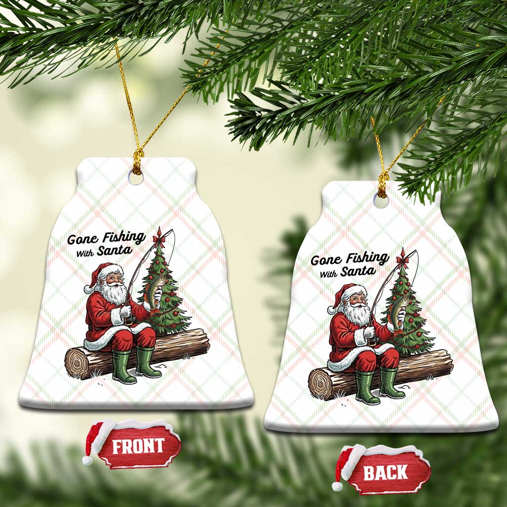 Santa Fishing Chritsmas Ceramic Ornament Funny Fisherman Xmas TS14 Print Your Wear