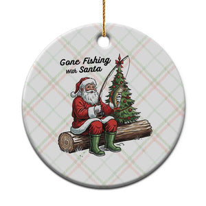 Santa Fishing Chritsmas Ceramic Ornament Funny Fisherman Xmas TS14 1pc Christmas Plaid Print Your Wear