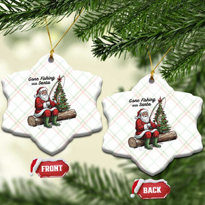 Santa Fishing Chritsmas Ceramic Ornament Funny Fisherman Xmas TS14 Print Your Wear