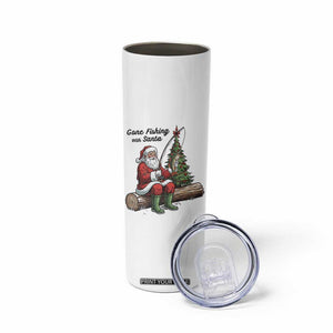 Santa Fishing Chritsmas Skinny Tumbler Funny Fisherman Xmas TS14 Print Your Wear