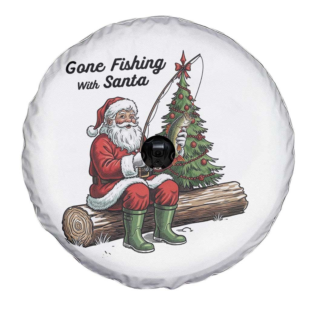 Santa Fishing Chritsmas Spare Tire Cover Funny Fisherman Xmas TS14 Print Your Wear