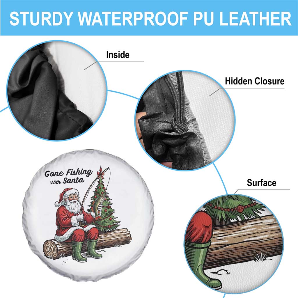 Santa Fishing Chritsmas Spare Tire Cover Funny Fisherman Xmas TS14 Print Your Wear