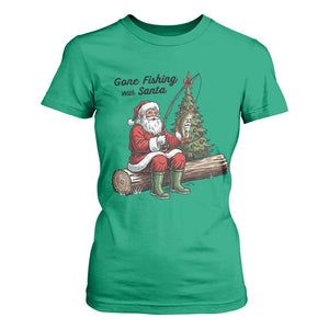 Santa Fishing Chritsmas T Shirt For Women Funny Fisherman Xmas TS14 Irish Green Print Your Wear