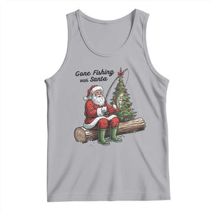 Santa Fishing Chritsmas Tank Top Funny Fisherman Xmas TS14 Athletic Heather Print Your Wear