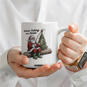 Santa Fishing Chritsmas Coffee Mug Funny Fisherman Xmas TS14 Print Your Wear