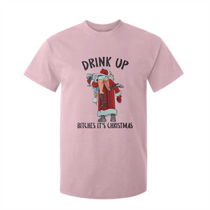 Funny Christmas Wine T Shirt For Kid Drink Up Bitches It Is Christmas TS14 Light Pink Print Your Wear
