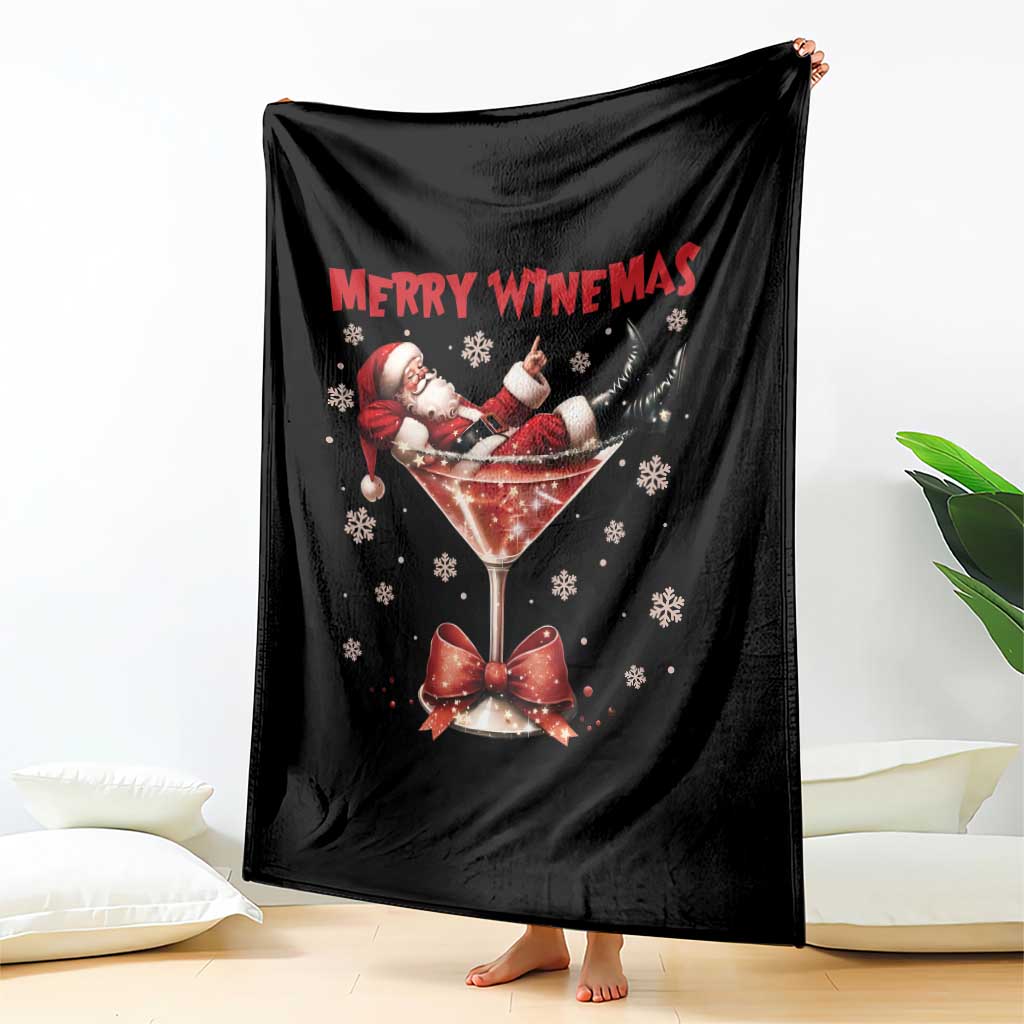 Funny Christmas Wine Throw Blanket Santa Feeling Xmas TS14 Print Your Wear