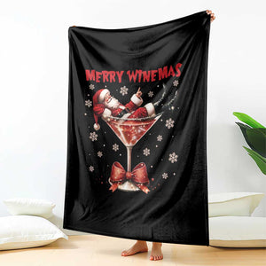 Funny Christmas Wine Throw Blanket Santa Feeling Xmas TS14 Print Your Wear