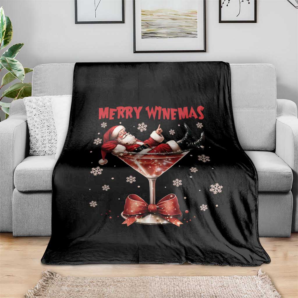 Funny Christmas Wine Throw Blanket Santa Feeling Xmas TS14 Print Your Wear