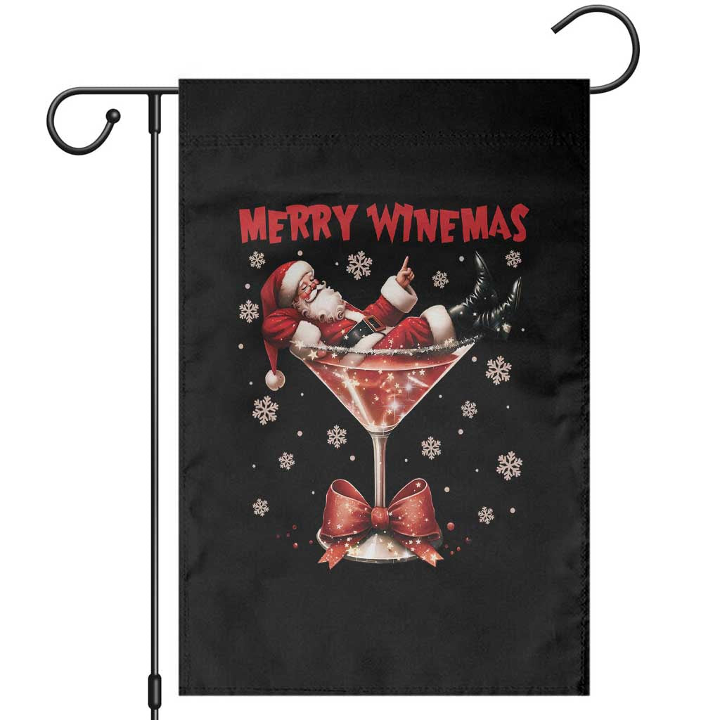 Funny Christmas Wine Garden Flag Santa Feeling Xmas TS14 Black Print Your Wear