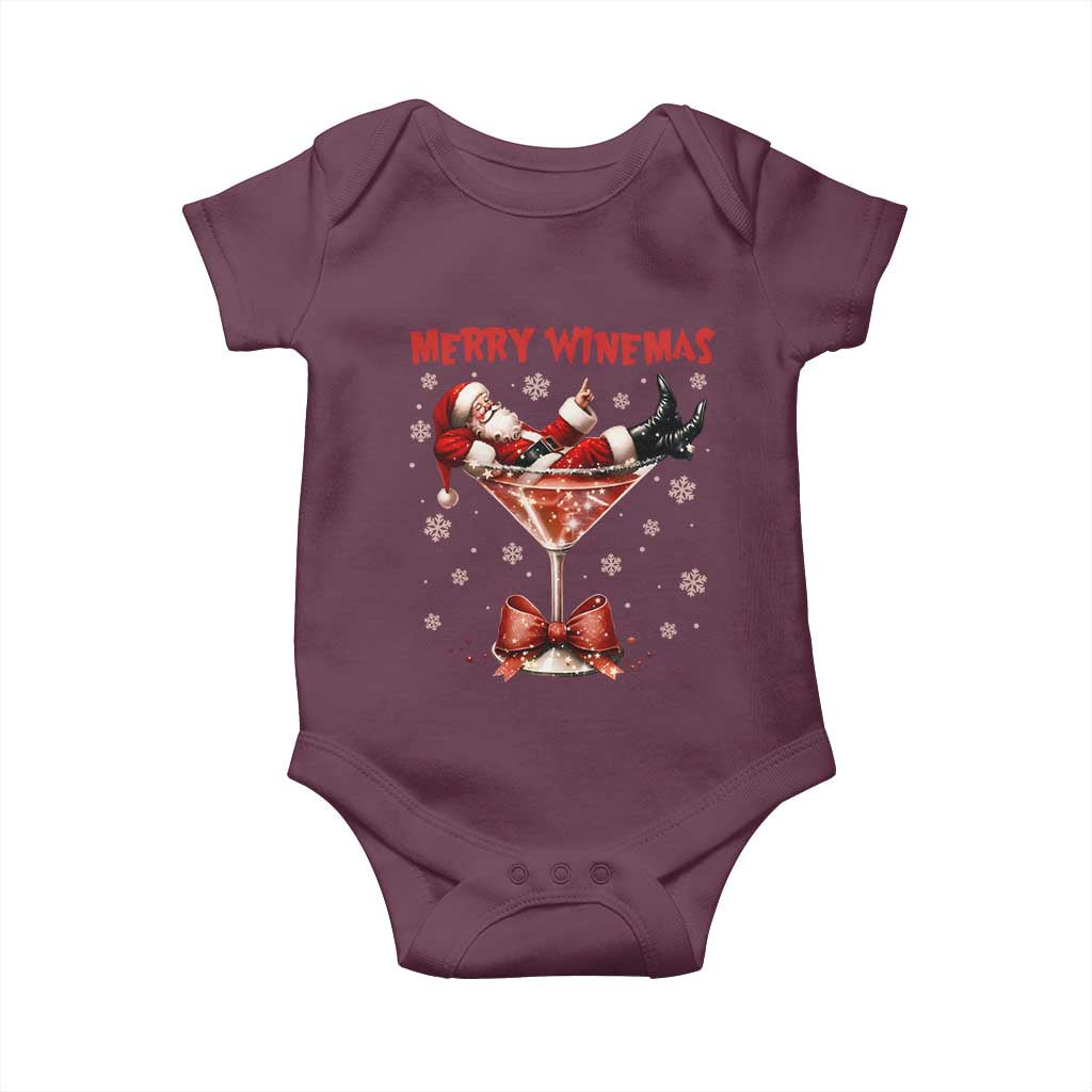 Funny Christmas Wine Baby Onesie Santa Feeling Xmas TS14 Maroon Print Your Wear
