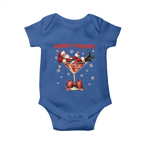 Funny Christmas Wine Baby Onesie Santa Feeling Xmas TS14 Royal Blue Print Your Wear