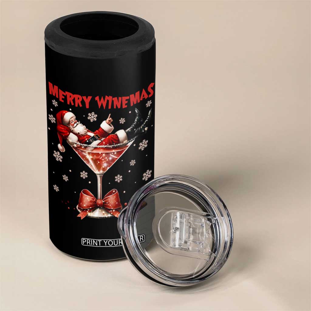 Funny Christmas Wine 4 in 1 Can Cooler Tumbler Santa Feeling Xmas TS14 Print Your Wear
