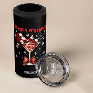 Funny Christmas Wine 4 in 1 Can Cooler Tumbler Santa Feeling Xmas TS14 Print Your Wear