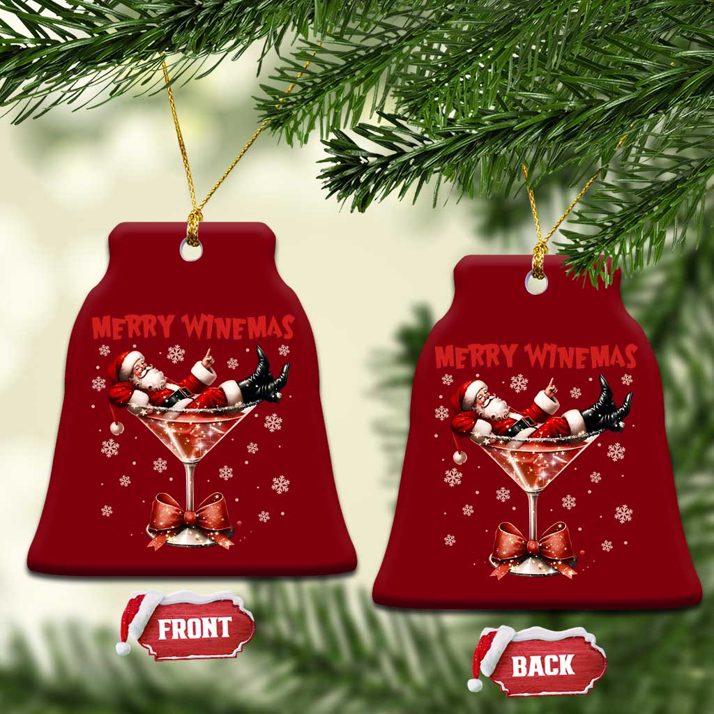 Funny Christmas Wine Ceramic Ornament Santa Feeling Xmas TS14 Print Your Wear