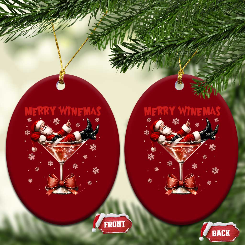 Funny Christmas Wine Ceramic Ornament Santa Feeling Xmas TS14 Print Your Wear