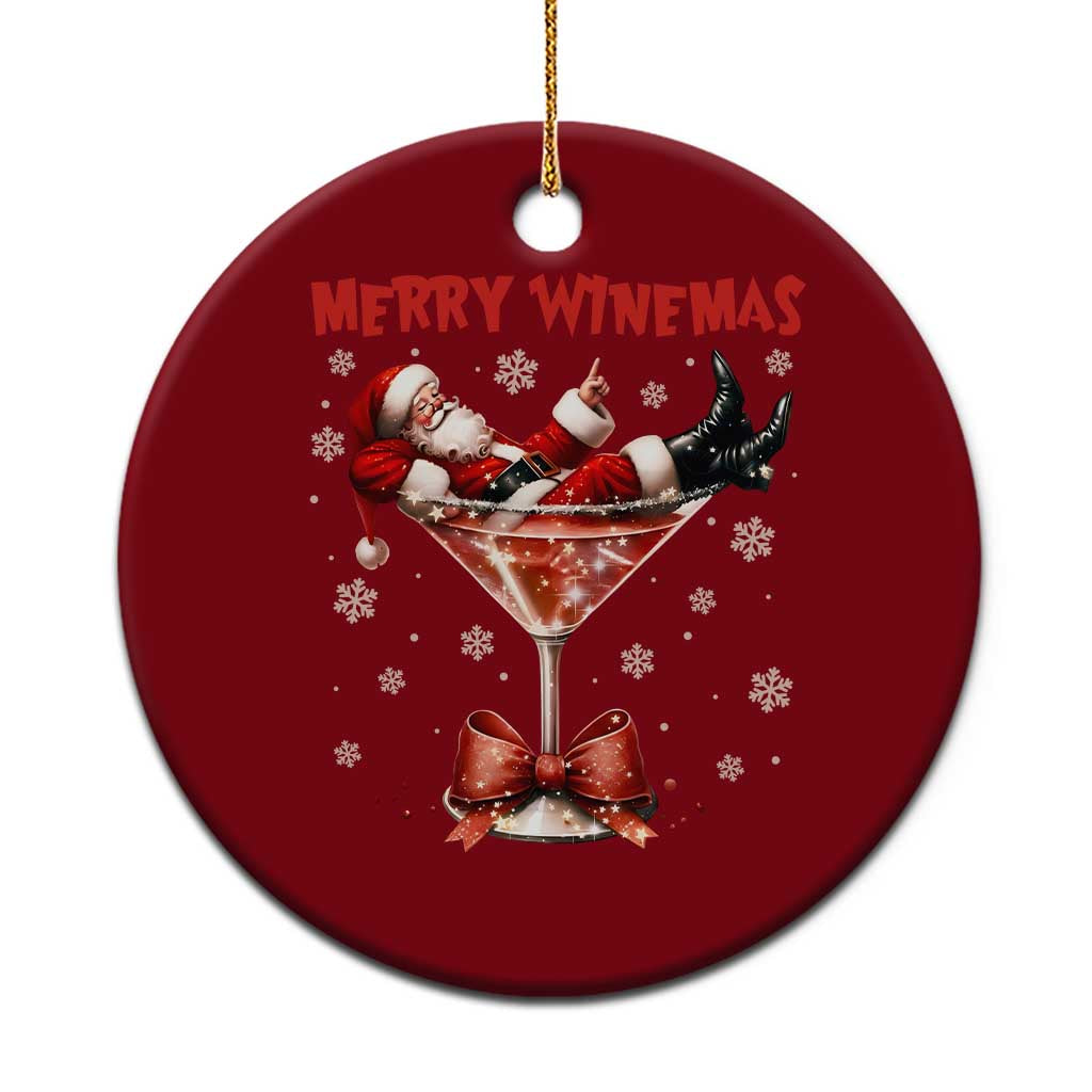 Funny Christmas Wine Ceramic Ornament Santa Feeling Xmas TS14 1pc Red Print Your Wear