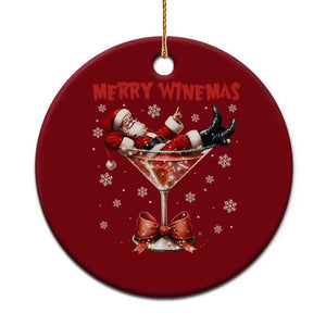 Funny Christmas Wine Ceramic Ornament Santa Feeling Xmas TS14 1pc Red Print Your Wear