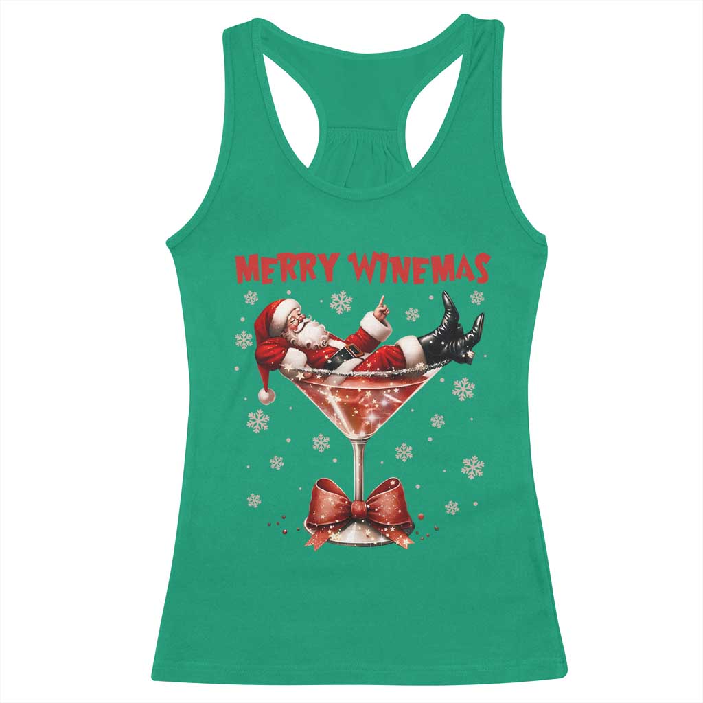 Funny Christmas Wine Racerback Tank Top Santa Feeling Xmas TS14 Irish Green Print Your Wear