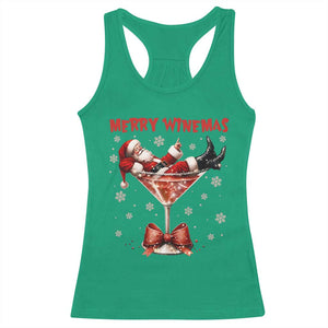 Funny Christmas Wine Racerback Tank Top Santa Feeling Xmas TS14 Irish Green Print Your Wear