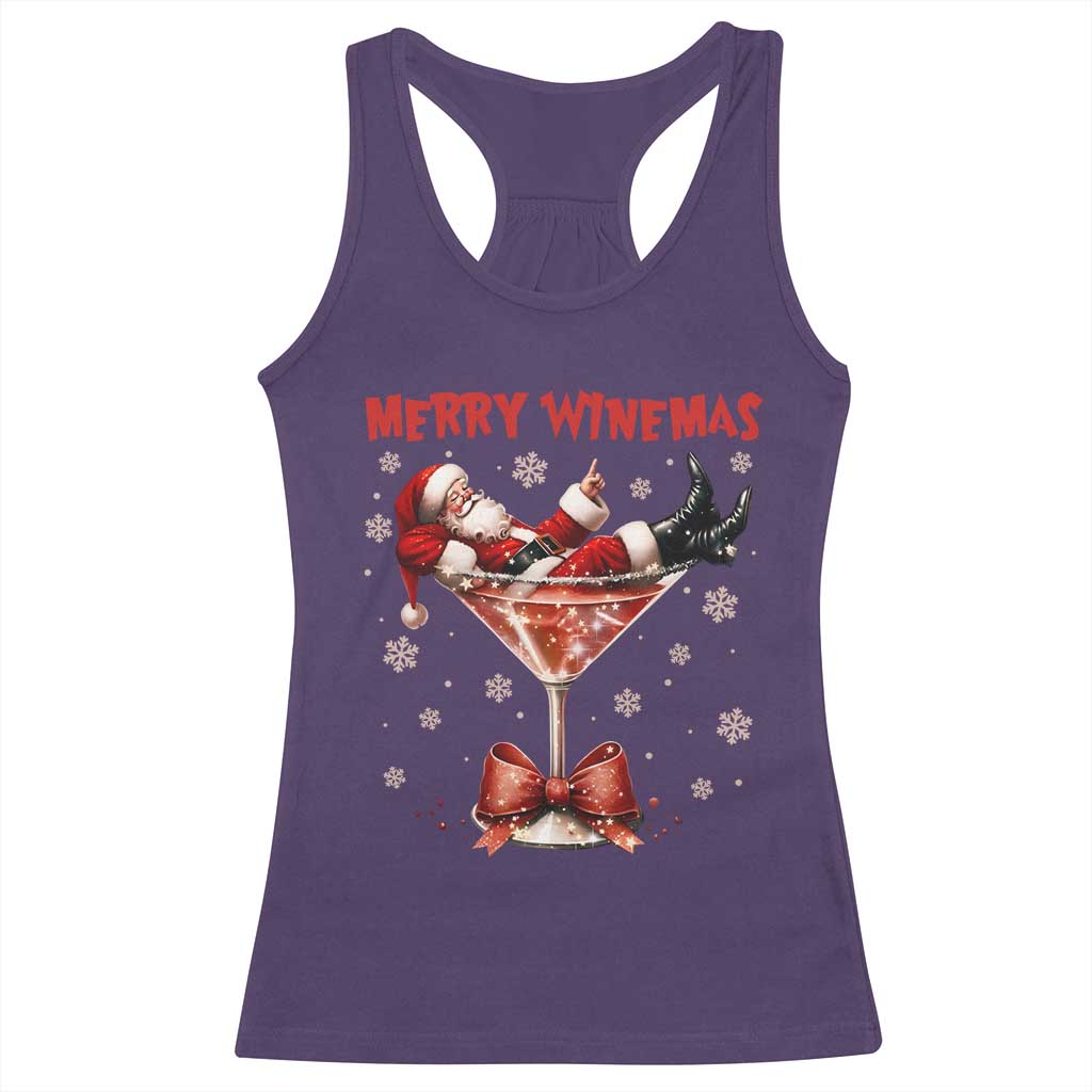 Funny Christmas Wine Racerback Tank Top Santa Feeling Xmas TS14 Purple Print Your Wear