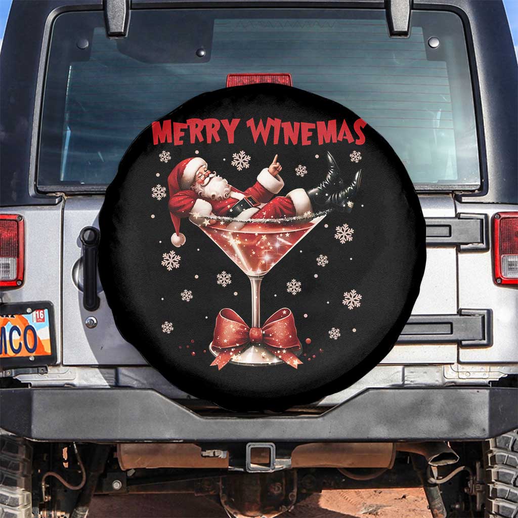 Funny Christmas Wine Spare Tire Cover Santa Feeling Xmas TS14 No hole Black Print Your Wear
