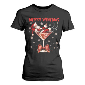 Funny Christmas Wine T Shirt For Women Santa Feeling Xmas TS14 Black Print Your Wear