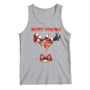 Funny Christmas Wine Tank Top Santa Feeling Xmas TS14 Athletic Heather Print Your Wear