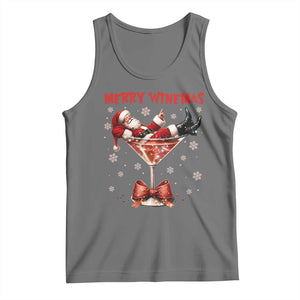 Funny Christmas Wine Tank Top Santa Feeling Xmas TS14 Black Heather Print Your Wear