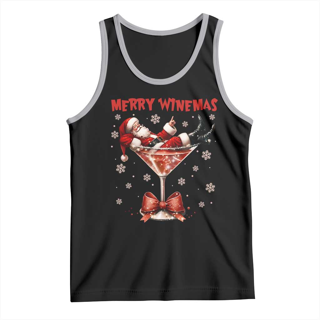 Funny Christmas Wine Tank Top Santa Feeling Xmas TS14 Black Athletic Heather Print Your Wear