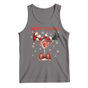 Funny Christmas Wine Tank Top Santa Feeling Xmas TS14 Deep Heather Print Your Wear