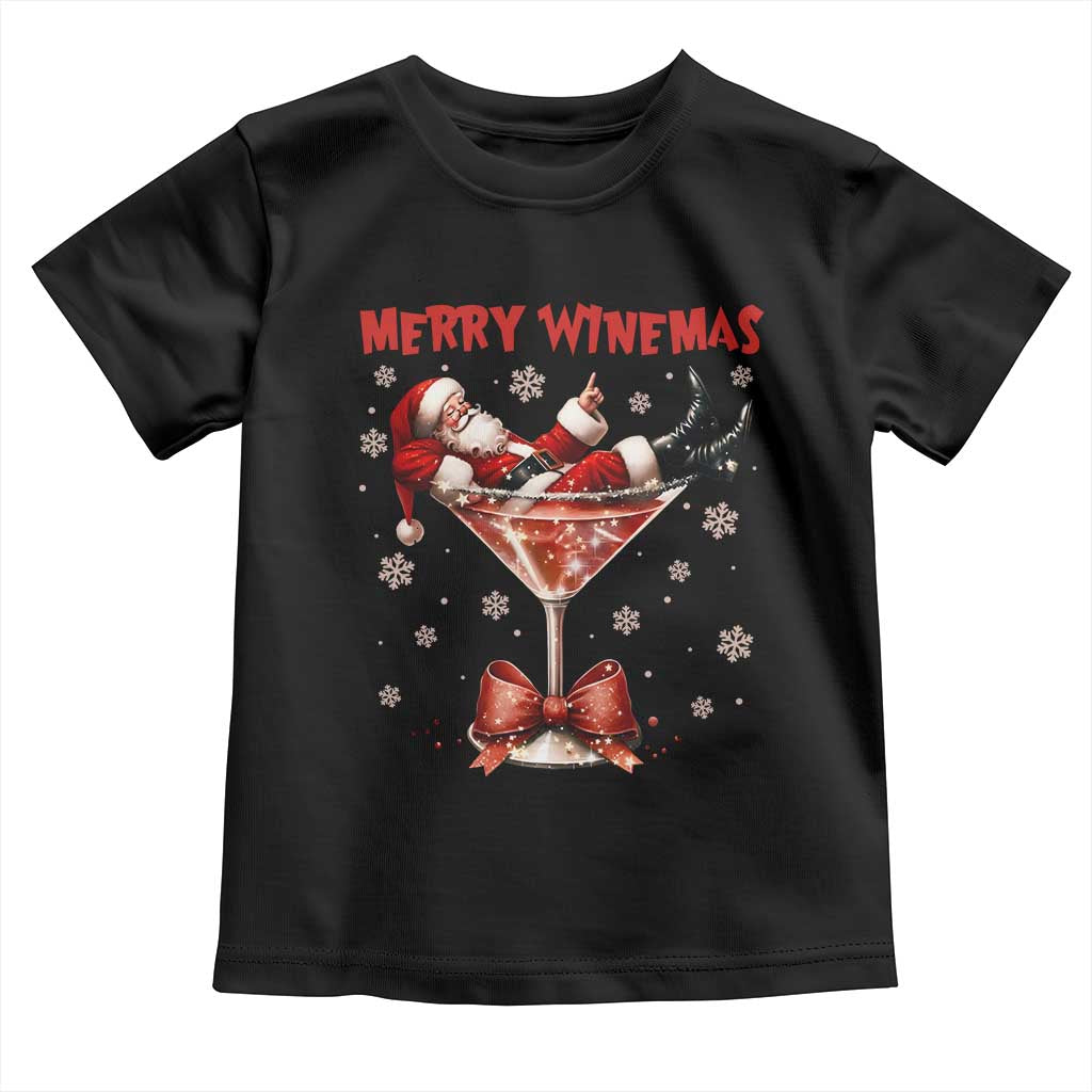 Funny Christmas Wine Toddler T Shirt Santa Feeling Xmas TS14 Black Print Your Wear