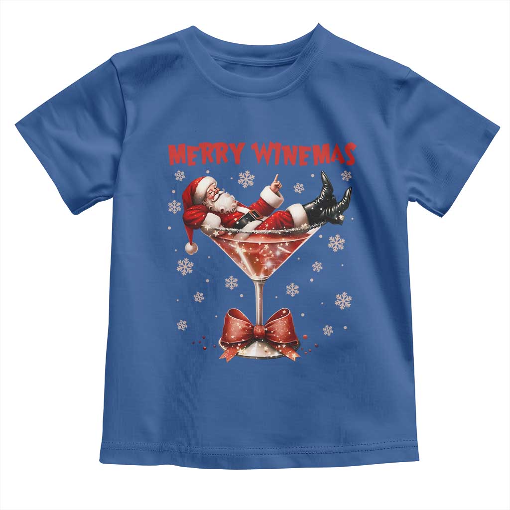 Funny Christmas Wine Toddler T Shirt Santa Feeling Xmas TS14 Royal Blue Print Your Wear