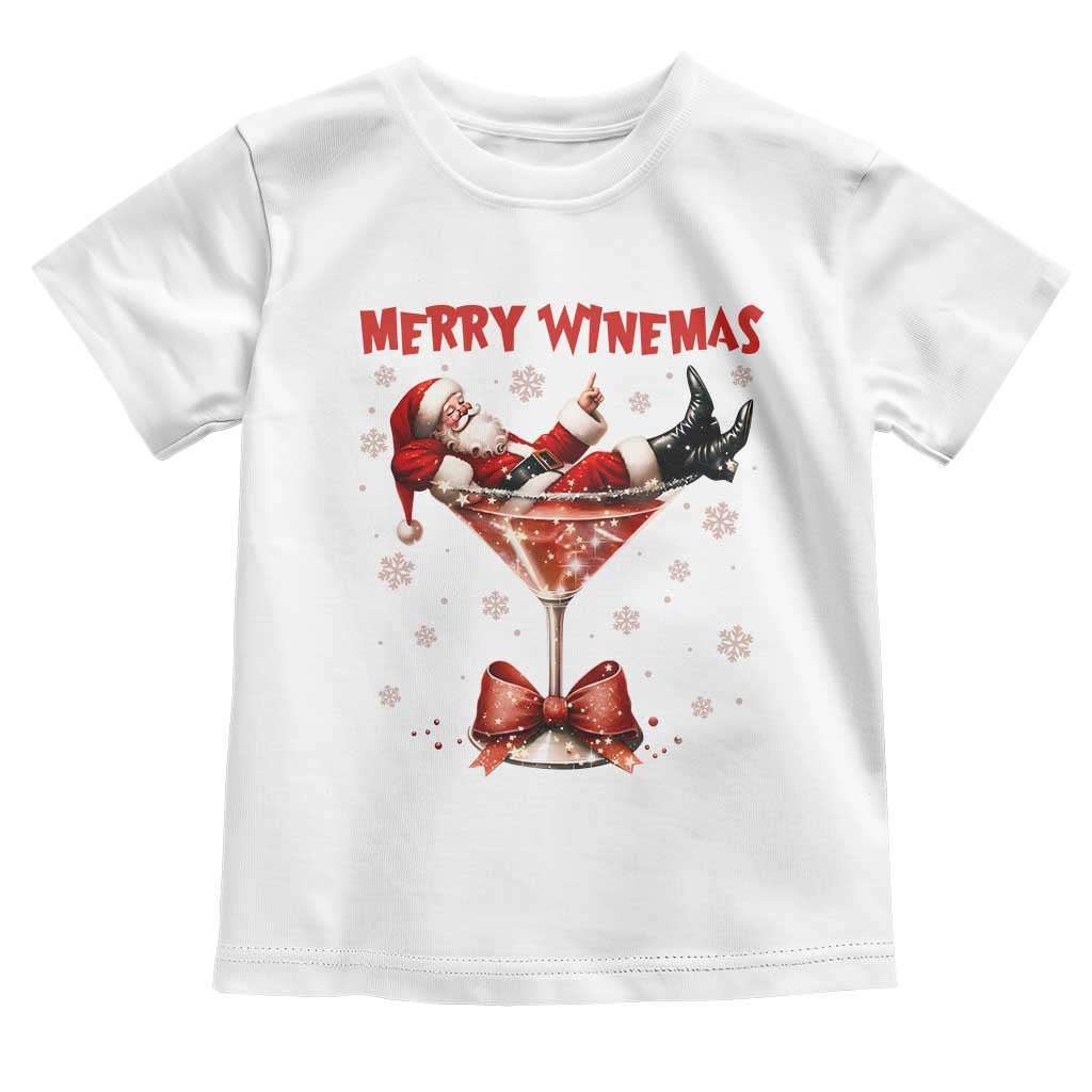 Funny Christmas Wine Toddler T Shirt Santa Feeling Xmas TS14 White Print Your Wear