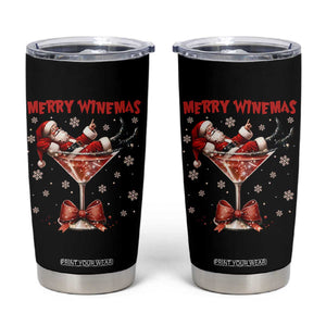 Funny Christmas Wine Tumbler Cup Santa Feeling Xmas TS14 Black Print Your Wear