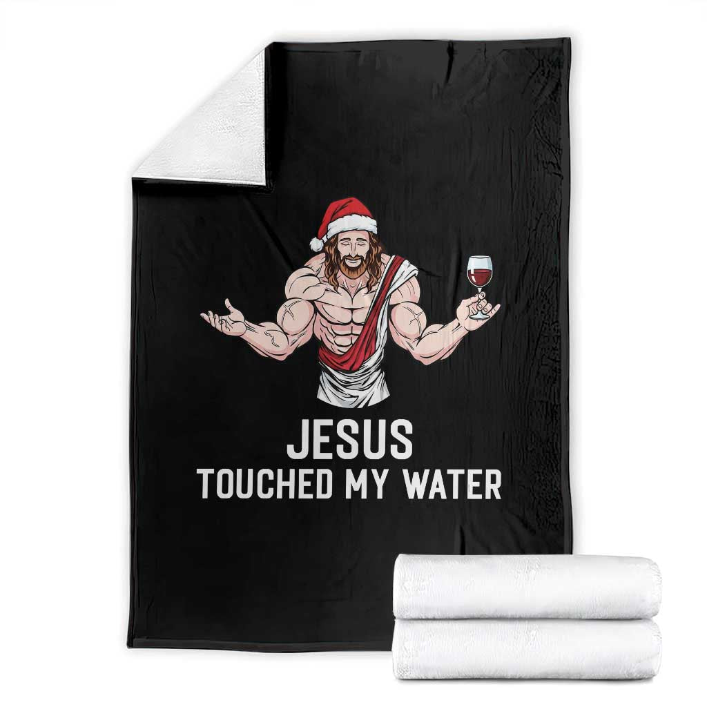 Funny Christmas Wine Throw Blanket Jesus Drank Wine TS14 Black Print Your Wear