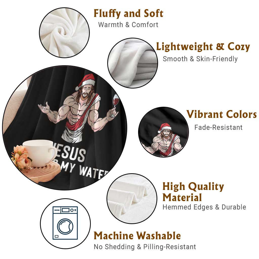 Funny Christmas Wine Throw Blanket Jesus Drank Wine TS14 Print Your Wear