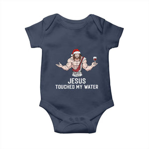 Funny Christmas Wine Baby Onesie Jesus Drank Wine TS14 Navy Print Your Wear