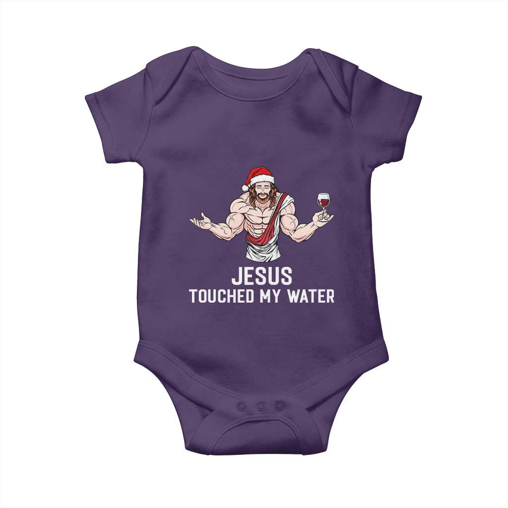 Funny Christmas Wine Baby Onesie Jesus Drank Wine TS14 Purple Print Your Wear